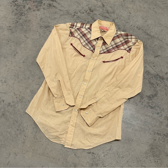 Mens Vintage Chess King Western Shirt Size L - Picture 2 of 8